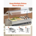thumbnail image 5 of Dual Soup Kettles + Six-Well Warming Pan Commercial Soup Warmer with Dust Cover - Hot Pot, Stew & Buffet Food Warmer Equipment, 5 of 10