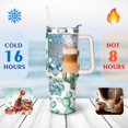 thumbnail image 4 of 40oz Cactus Flower 60x80 Stainless Steel Flip Straw Tumbler Spill Proof Travel Cup Double Wall Vacuum Insulated Coffee Mug with Top Handle, 4 of 6
