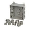 thumbnail image 2 of Caja de enchufe TayMac PDB77550GY, 26,5 pulgadas cúbicas, 2 canales, cuadrada, gris, 2 of 2