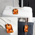 thumbnail image 6 of Maple Leaf Pumpkin Square PU Leather 2 Pack Travel Tag - Bag Tag - Suitcase Tag with Privacy Cover and Stainless Steel Ring - Suitable for Travel, Backpack, and Handbag, 6 of 7