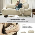 thumbnail image 6 of 90" Modern 3-Seater Sofa for Living Room Comfy Compact Apartment Couch with Removable Cushion, No Assembly Required, Beige, 6 of 10