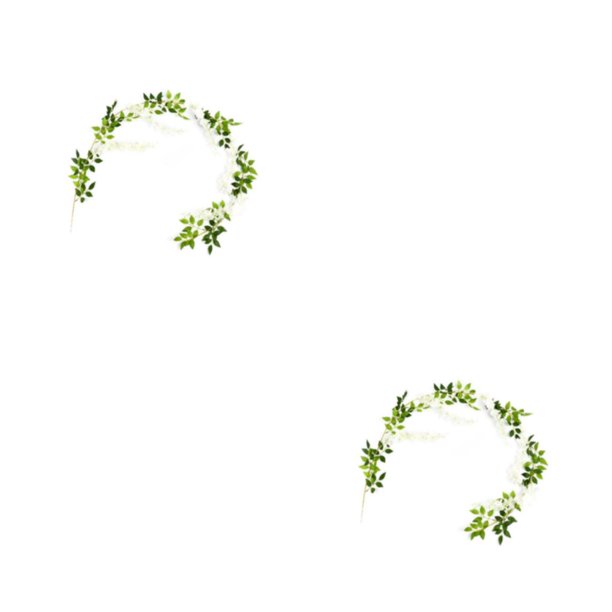 Toystoory Guirnalda de flores artificiales para puerta, guirnalda falsa, mano de obra fina exquisita, colgante colgante de glicinia de larga Blanco 1.8 m 2Conjunto
