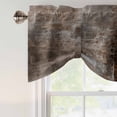 thumbnail image 5 of Tie Up Valances for Windows, Brown Adjustable Valance Curtains Window Treatment for Living Room, Retro Oil Painting Modern Abstract Art Aesthetics Rod Pocket Kitchen Curtains & Drapes 42x12 Inch, 5 of 9