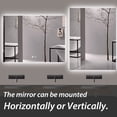 thumbnail image 6 of Keonjinn 48 x 36 inch LED Bathroom Mirror, Backlit Vanity Mirror with 3 Colors Lights, Modern Rectangle Anti-Fog Dimmer Makeup Mirror(Vertical/Horizontal), 6 of 10