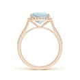 thumbnail image 2 of ANGARA Natural Cushion 1.85 ct Aquamarine Cocktail Halo Ring in 14K Rose Gold for Women (Size-9x7mm) | March Birthstone, Birthday, Anniversary, Jewelry Gift for Women | Natural Aquamarine Ring, 2 of 10