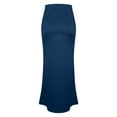 thumbnail image 6 of HomeGardon Maxi Skirts for Women Long Skirts Summer Womens Fashion Solid Color A Character Satin Fabric Invisible Zipper Half Length Skirt,XS-XL, 6 of 6