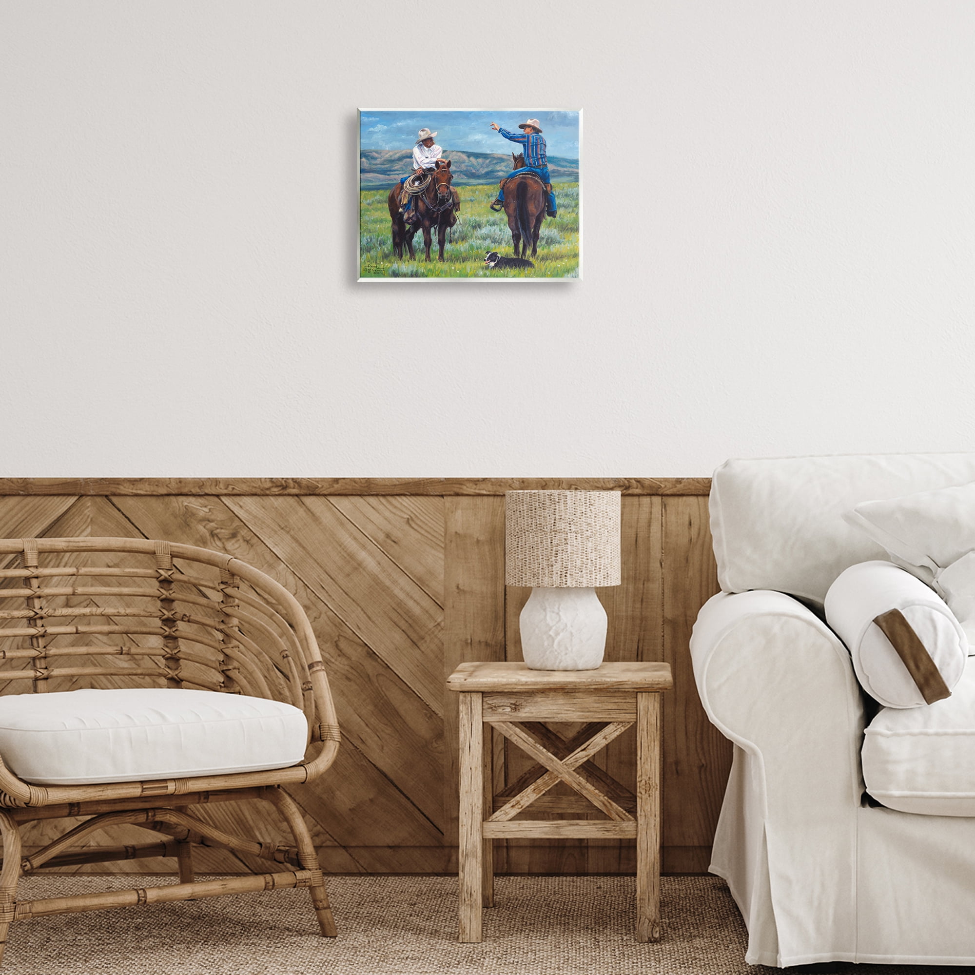 Stupell Industries Cowboy Logic Scene Animals & Insects Painting Unframed Art Print Wall Art, 14 x 11