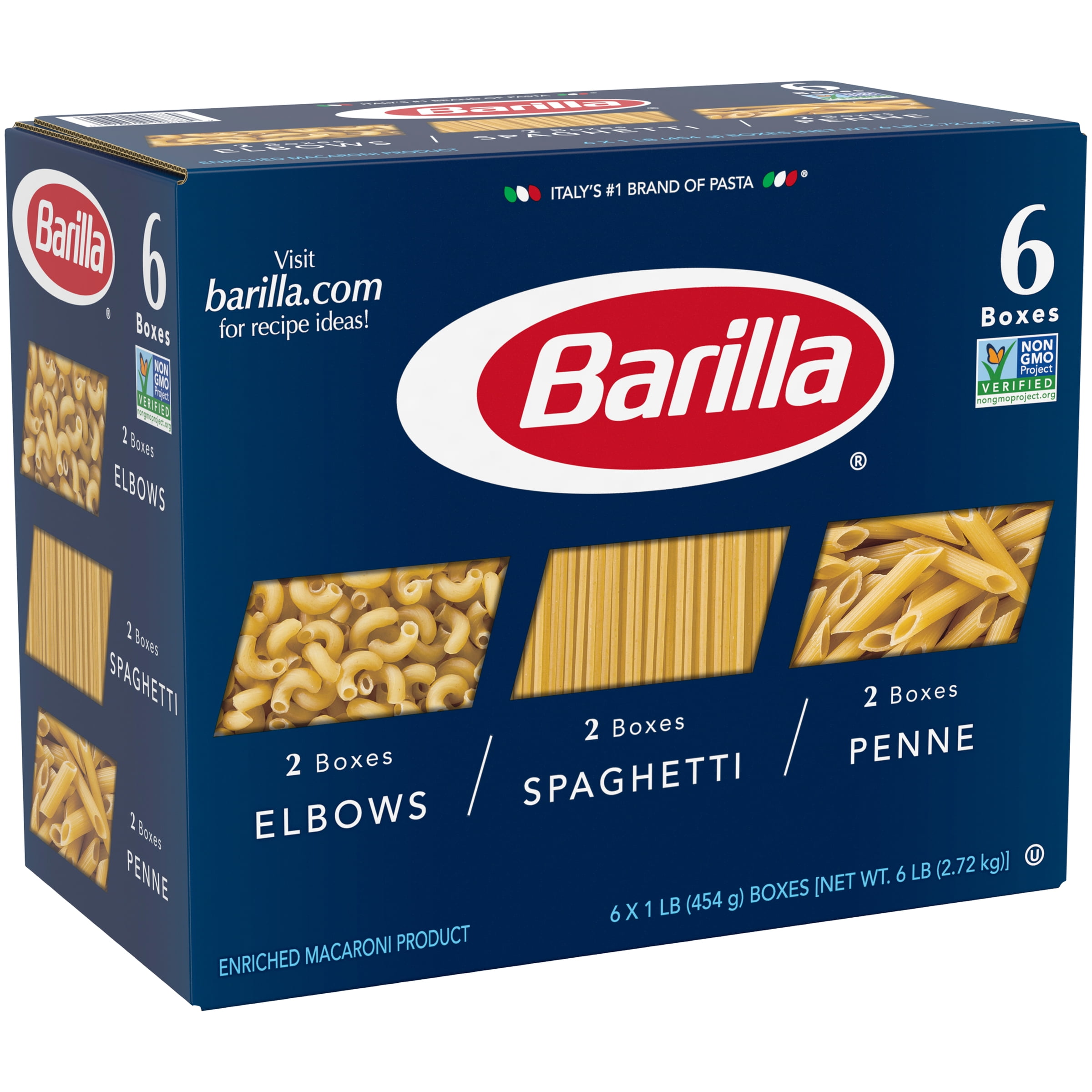 Barilla® Classic Blue Box Pasta Elbows, Penne, and Spaghetti 6x16 oz