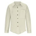 thumbnail image 6 of AXXD Basic Summer Tops for Women 2024 2024 Trendy Casual Long Sleeve Pocket Turndown Collar Button Shirt Tops, 6 of 7