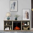 thumbnail image 5 of Gymax 2-Tier 70'' TV Stand with 22.5'' Electric Fireplace Up to 75'' Gray, 5 of 10