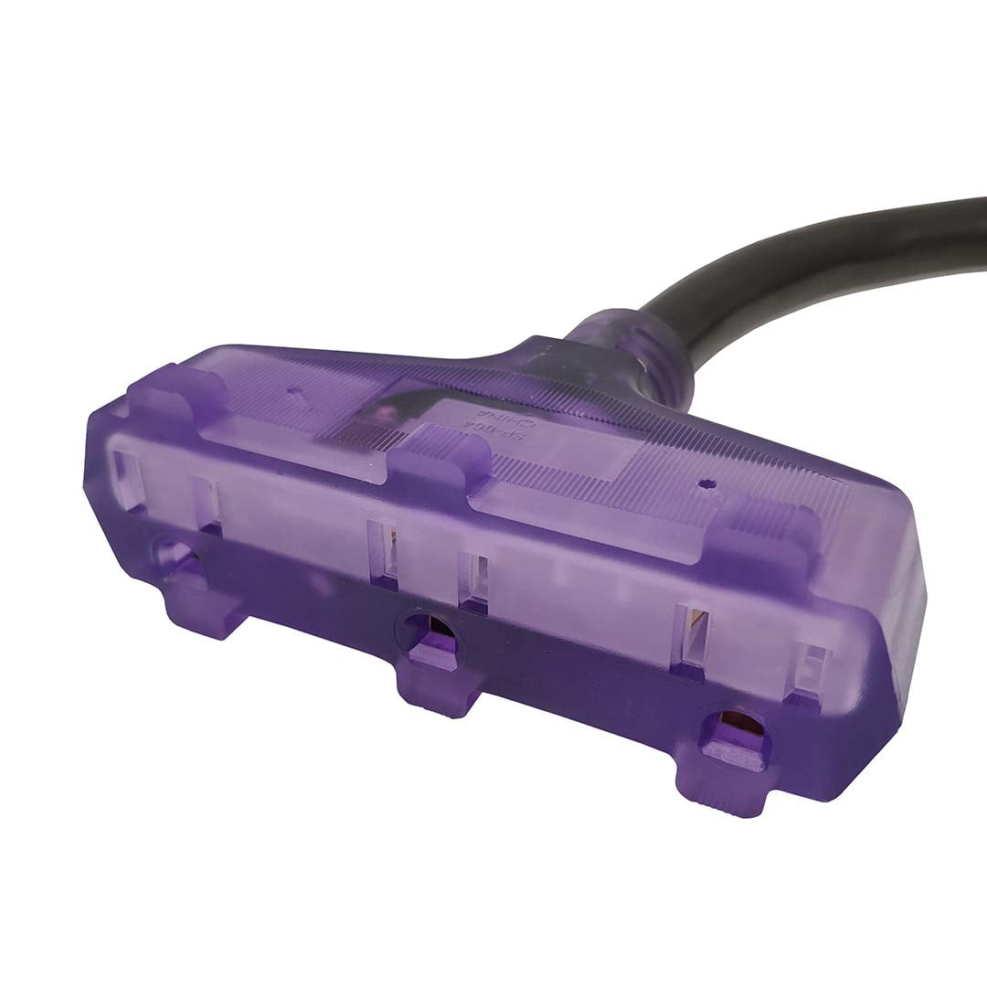 Parkworld 61452 Dryer Adapter Cord, 14-30P Male to (3) 5-15R Female Household Tri Outlet with Lighted, 14 inch