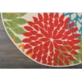 thumbnail image 3 of Nourison Tropical Oasis Indoor/Outdoor Modern Floral Green 4' x ROUND Area Rug, (4' Round), 3 of 5