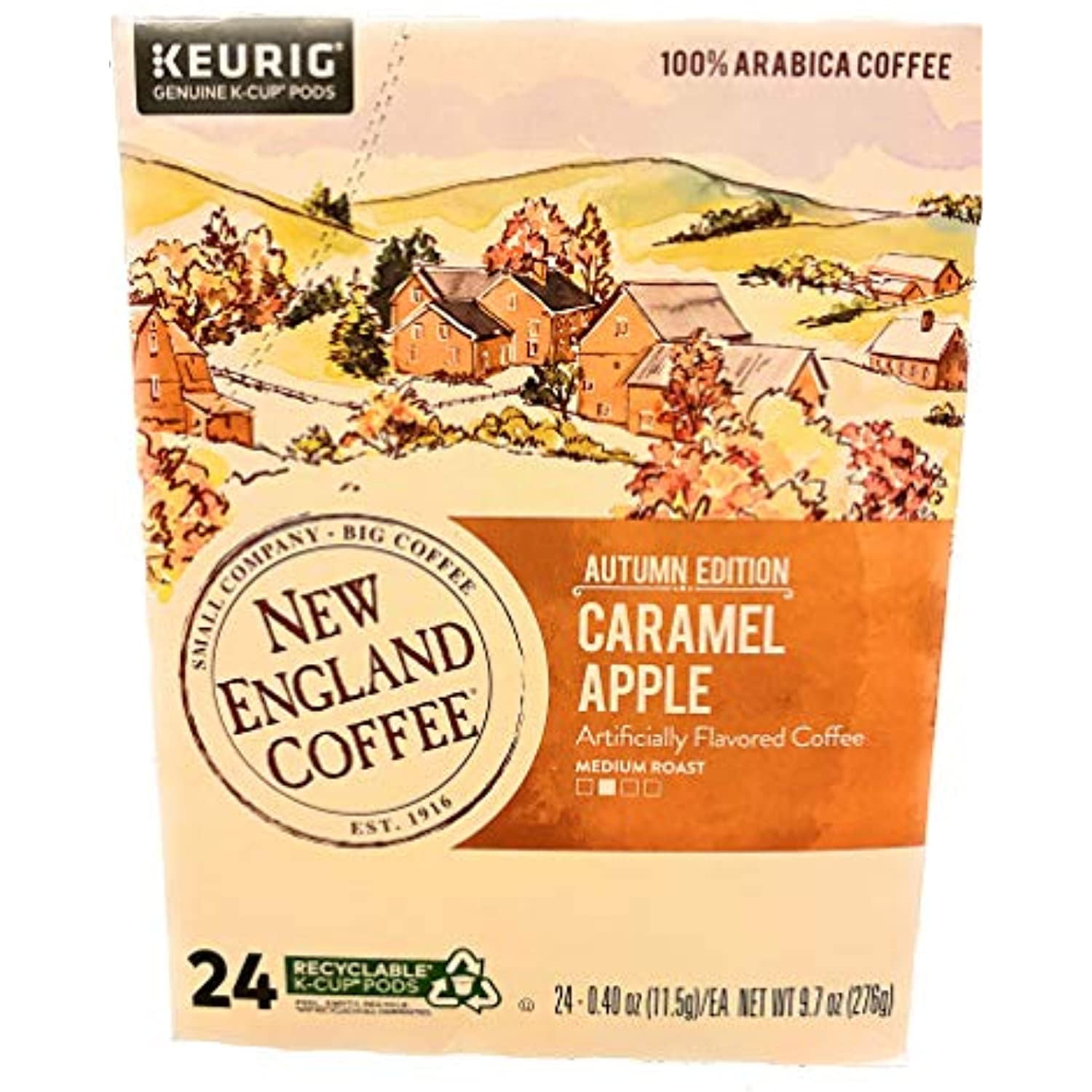 New England Coffee Caramel Apple KCups 24 Ct
