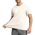 thumbnail image 5 of Leidass Men's T Shirt Short Sleeve UPF 50+ Lightweight Moisture Wicking Crew Neck T-Shirt Casual Summer Tee Shirts Beige L, 5 of 5