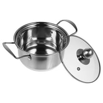 STOBOK Small Stainless Steel Stock Pot with Handle Multi Functional Cooking Pot