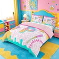 thumbnail image 2 of meiyoeat Ice Cream Initial P Alphabet Duvet Cover Set For Kids,Watercolor Baseball Pink Leopard Animal Print Bedding Full,Pink Reversible,3pcs(No Comforter), 2 of 6