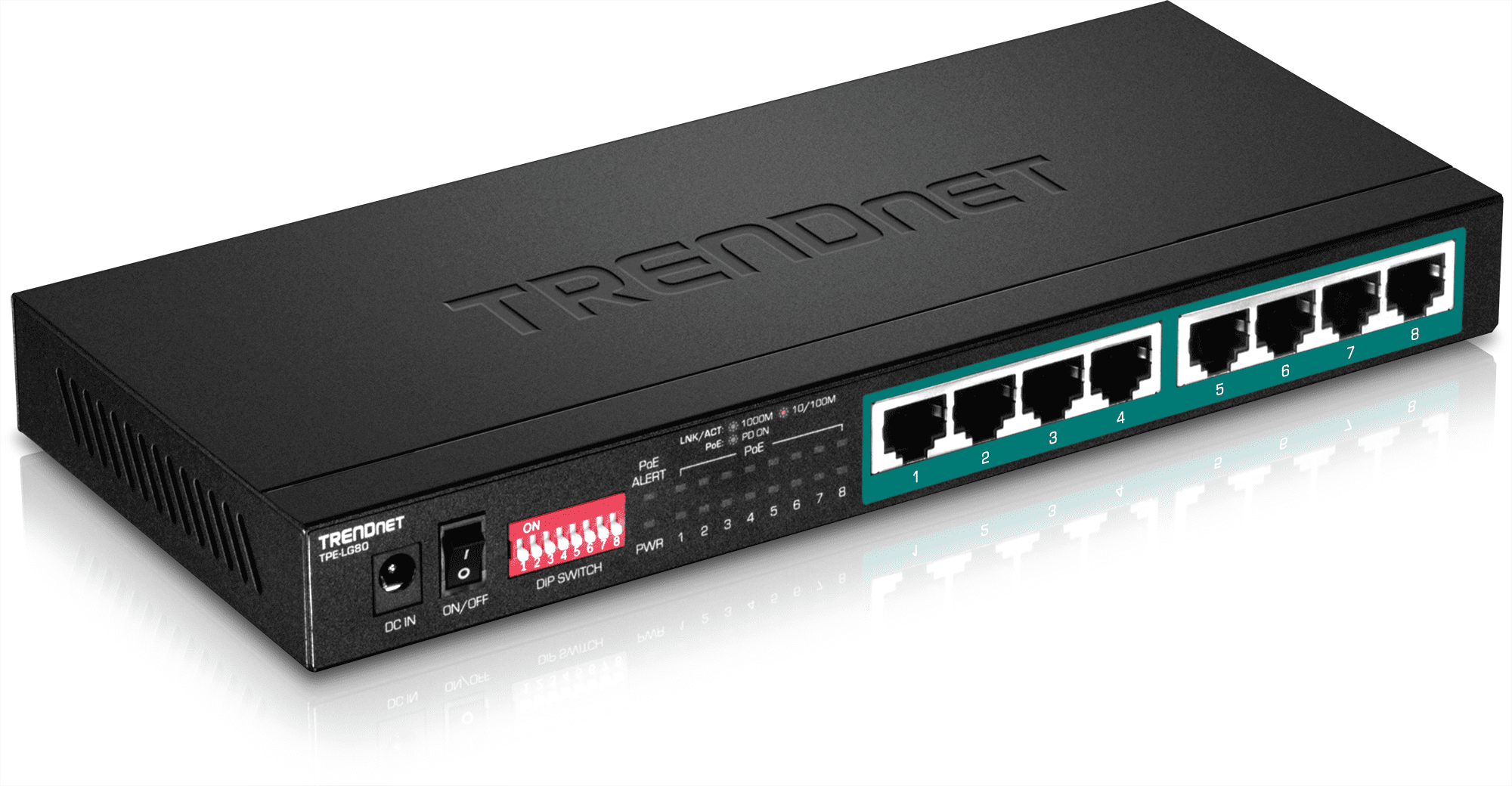TRENDnet TPE-LG80 8-Port Gigabit Long Range PoE+ Switch