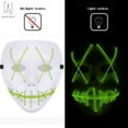 thumbnail image 2 of Gustave Scary Halloween LED Mask EL Grow Mask 3 Lighting Modes LED Light UP Creepy Face Mask for Festival Cosplay Halloween Costume Halloween Festival Party "Fluorescent Green", 2 of 13