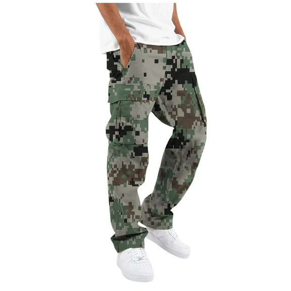 Yindaity Pants Men's Casual Cargo Pants Stretch Elastic Waist Tapered Climbing Trousers with Pockets AG,2XL