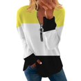 thumbnail image 1 of Gibobby Playera De Algodón Camiseta de manga larga con cremallera para mujer fina de primavera y verano（Multicolor, M), 1 of 4