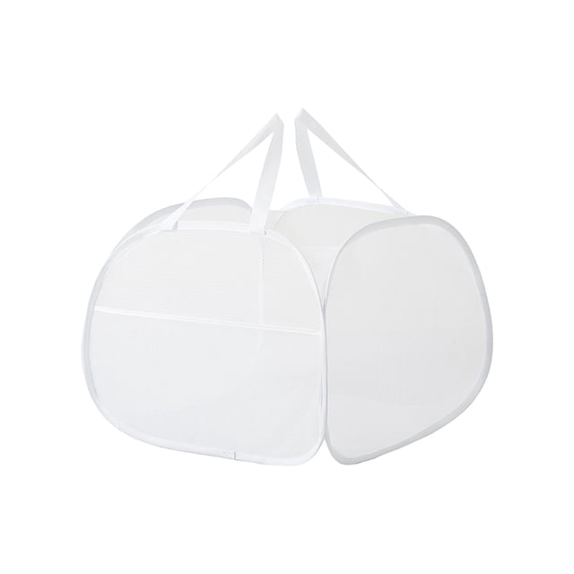 EGNMCR Bathroom Storage & Organization Mesh Laundry Hamper With Wide Opening And Side Pocket Breathable Sturdy Foldable And Space Saving Design For Laundry Clothes And Storage Laundry Hampers
