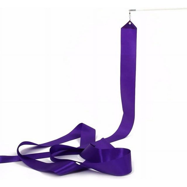 LAICAIW Daycount® 4M 7 Colors Dancing Ribbon Streamer Gym Rhythmic Rod Art Gymnastic Ballet Twirling Stick (Purple)