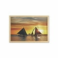 thumbnail image 1 of Sailboat Wall Art with Frame, Sailing to Sunset Boracay Island Evening Vacation Romantic Water Sports, Printed Fabric Poster for Bathroom Living Room, 35" x 23", Marigold Dark Orange, by Ambesonne, 1 of 2