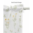 thumbnail image 5 of Waterflower Daisy Linen Curtain Valance for Bedroom/Bathroom/Kitchen/Office/Living/Dining Room Window,Romantic Vintage Botanical Plant Pocket Topper Drapes Decorative Cafe Drapery Panel 54"x18", 5 of 6