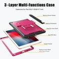 thumbnail image 6 of Allytech iPad Mini 1 2 3 Case for Kids, Heavy Duty Protection Pencil Holder Shockproof Anti-Scratch Bumper Multi Angle Viewing Stand Defender Back Cover Ccase for Apple iPad Mini 3 2 1,Rose, 6 of 10