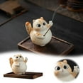 thumbnail image 2 of Ceramic Cat Incense Holder Handmade Desktop Ornament Cute Animal Shape Decoration For Home Meditation Relaxation Study And, 2 of 4