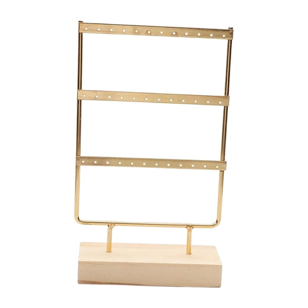 Soporte para pendientes, base de madera, regalo, grande, con agujeros, para colgar pendientes, exhibición y almacenamiento. 3 capas