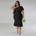 thumbnail image 2 of AURA Women Plus Size Sleeveless Midi Dress Casual Slim Fit Summer Ruffle Hem Dress, 2 of 7