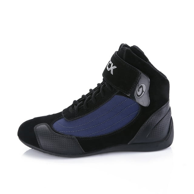 Botas de moto transpirables para todas las estaciones - Zapatillas de ciclismo de moto unisex,Azul,36