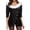 Black, variant on Womens Christmas Tops Shirts Long Sleeve Large Round Collar One Shoulder Collar Sequins Stitching Holiday Graphic Tees Blouses