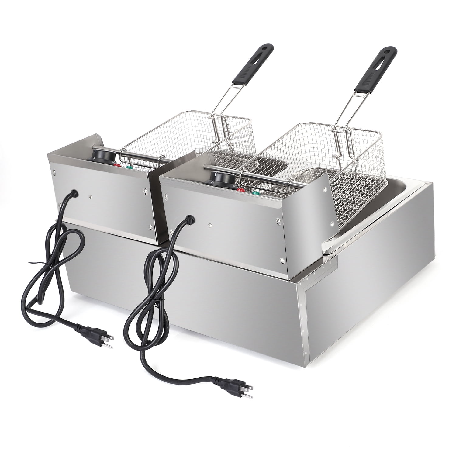 Lowestbest Electric Fryer for Kitchen, Deep Fryer with Basket, Stainless Steel Double Cylinder Electric Fryer Lowestbest Electric Fryer for Kitchen, Deep Fryer with Basket, Stainless Steel Double Cylinder Electric Fryer