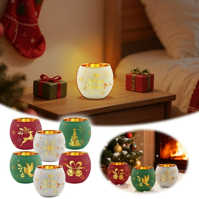 Elegant Modern Scented Candle Holder For Home Desktop Ornament Aromatherapy Functionality Room Centerpiece Decorative Glass Design 6PCS