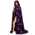 thumbnail image 2 of siminsem Women Men Full Length Hooded Velvet Cape Witch Robe Halloween Cloak with Neck Tie for Cosplay Gothic Vampire Medieval Party Fancy Dress 1 Pack, Purple,L, 2 of 5