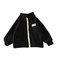thumbnail image 3 of Wilark Girls Fleece Zip Up Jackets Casual Fashion Stand Collar Long SLeeve Relaxed Fit Lightweight Fall Coat Black 6, 3 of 6