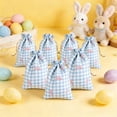 thumbnail image 3 of Bolsas de Regalo de Vacaciones Pequeñas, Bolsa de Almacenamiento a Prueba de Polvo de 14x16cm para Dulces de Pascua, Pequeñas Bolsas de Regalo de Pascua con Cordón, Bolsa de Poliéster Azul para Fiesta, 3 of 6
