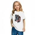 thumbnail image 5 of Kids Girls Casual American Flag Tshirts Cotton Short Sleeve Tee Shirts Independence Day Patriotic Graphic Tees Summer White， 3 Years, 5 of 7