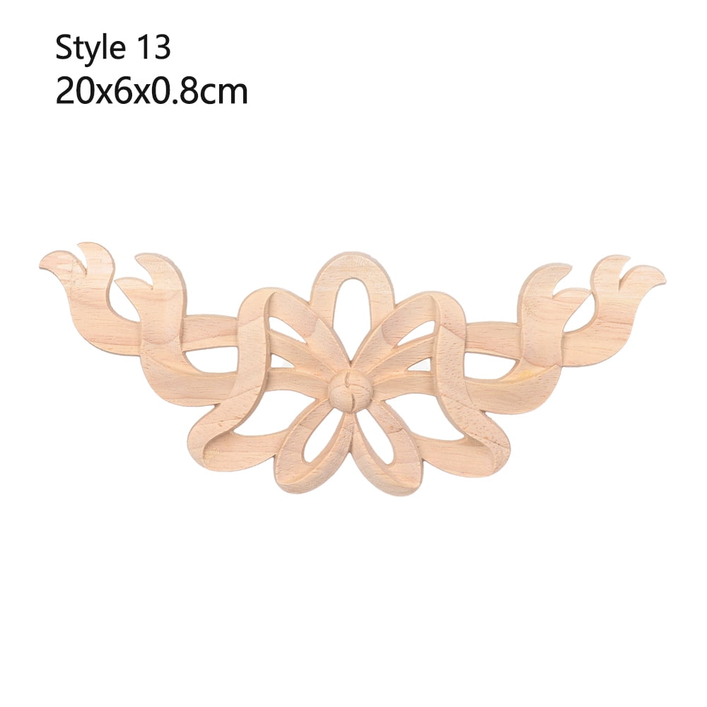 1Pc High Quality Wall Door Furniture Parts Natural Floral Wood Carved