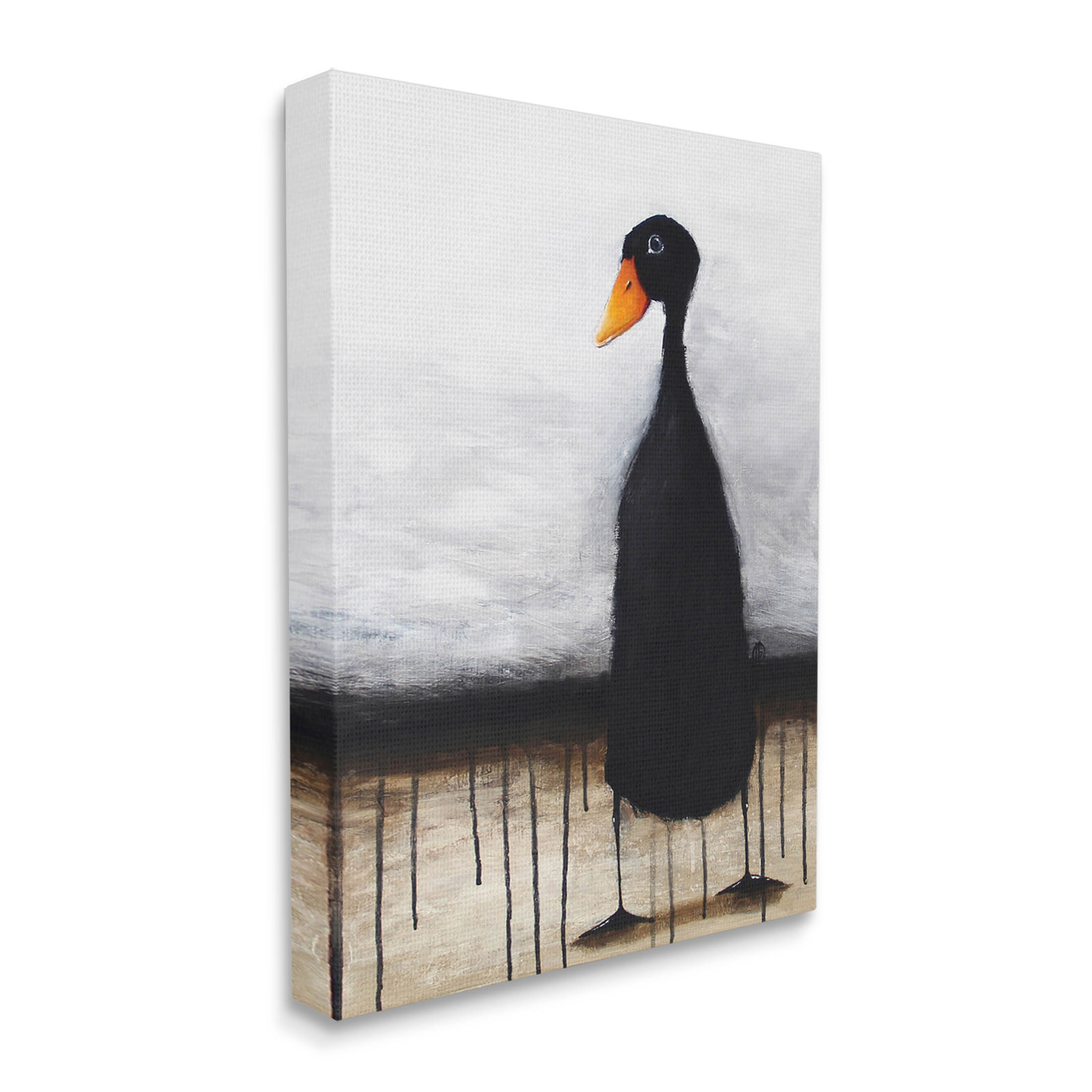 Stupell Industries Urban Black Duck Drip Painting Gallery Wrapped Canvas Print Wall Art, Design by Lucia Stewart