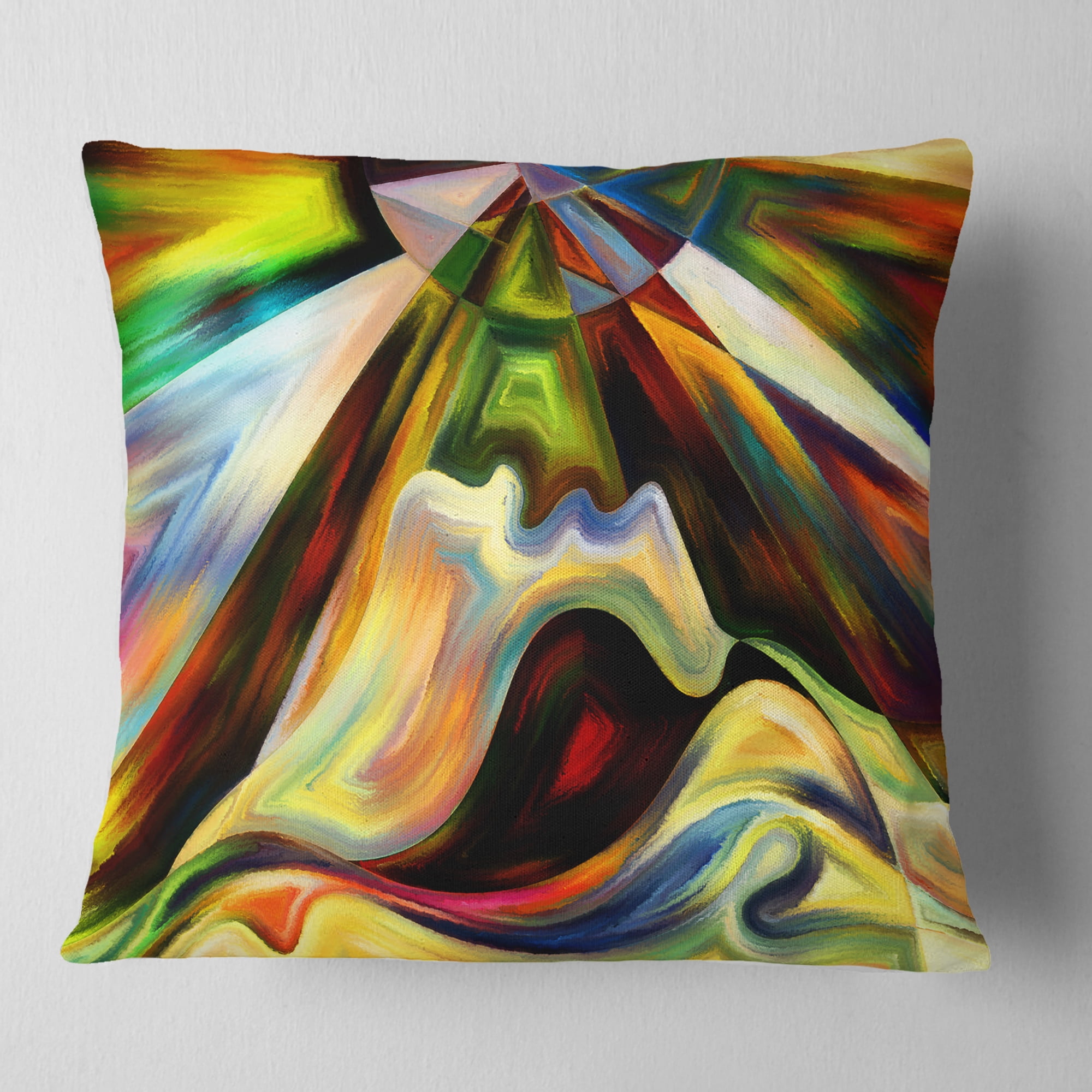 Designart Origin of Imagination - Abstract Throw Pillow - 16x16