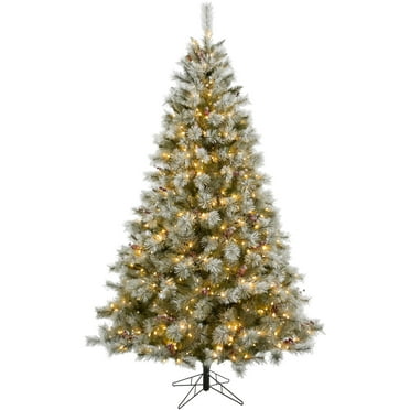Fraser Hill Farm Clear Prelit LED Assorted Colors Pine Christmas Tree, 6.5'