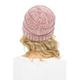 thumbnail image 2 of C.C Hat-30 Slouchy Thick Warm Cap Hat Skully Color Cable Knit Beanie Chenille Rose, 2 of 5