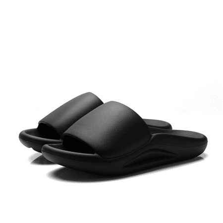 

Wish Women s Non-Slip Pillow Slide Slippers Thickened Sole Quick Drying Bathroom Shower Sandals Black Size: 38/39 S663