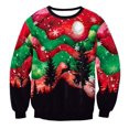 thumbnail image 1 of Suéteres navideños feos, jerséis verdes con estampado divertido en 3D, sudadera navideña para fiesta, cumpleaños, sudadera navideña 2024, 1 of 5