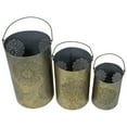 thumbnail image 4 of Northlight Set of 3 Gray and Gold Floral Designed Pillar Candle Lanterns 10", 4 of 5
