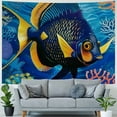 thumbnail image 4 of Orinice Blue Fish Corals Seaweeds Tapestry Wall Hanging Unique Style for Home Wall Decor Art Living Room Bedroom Apartment Farmhouse Dorm 40x30inch, 4 of 6