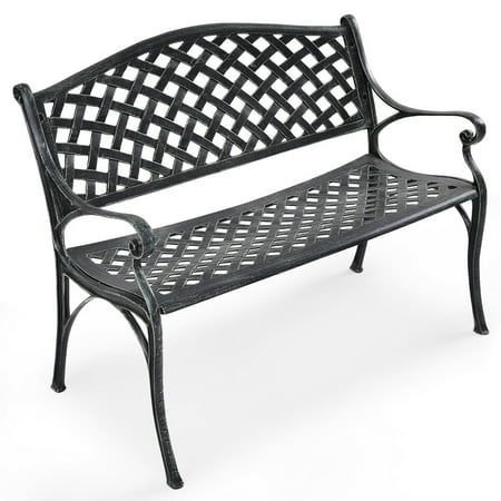 Costway 40 Outdoor Antique Garden Bench Aluminum Frame Seats